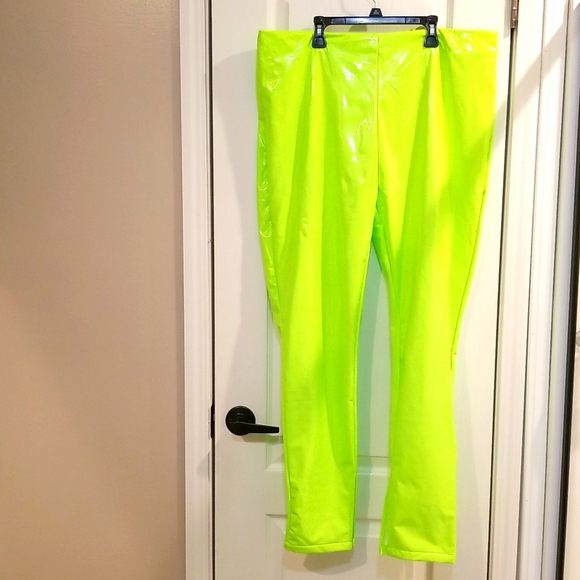 NWT AKIRA Plus Lost in the Light Neon Green Skinny Pant - Picture 5 of 13